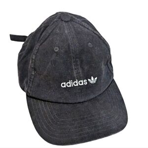ADIDAS Black Corduroy Baseball Hat Cap Adjustable